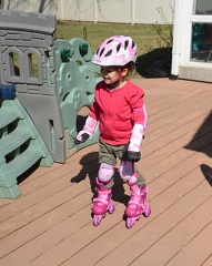 Greta with her new rollerblade gear